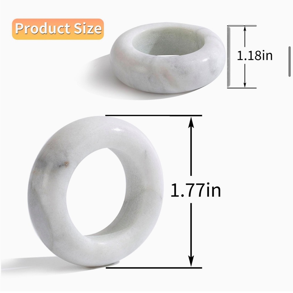 Marble napkin rings, great for any occasion. 12 napkin rings - Picture 2 of 8